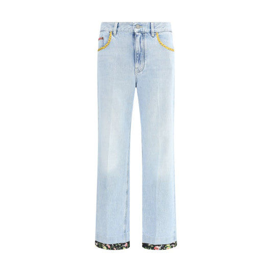 Valentino jeans met bloemenprint aan de rand