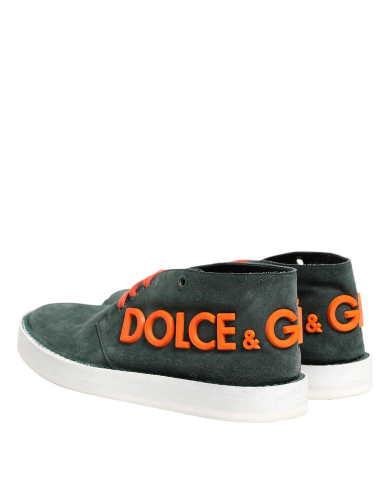 Dolce & Gabbana Derby Sneakers en Suède Verte pour Hommes