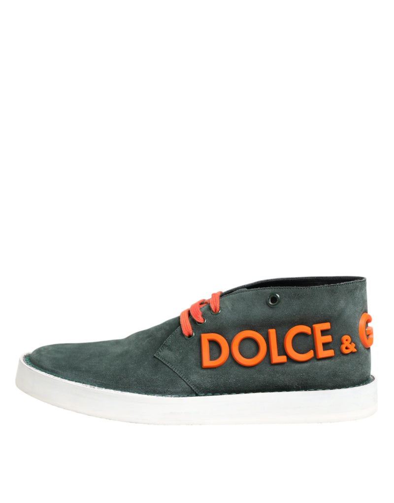 Dolce & Gabbana Derby Sneakers en Suède Verte pour Hommes