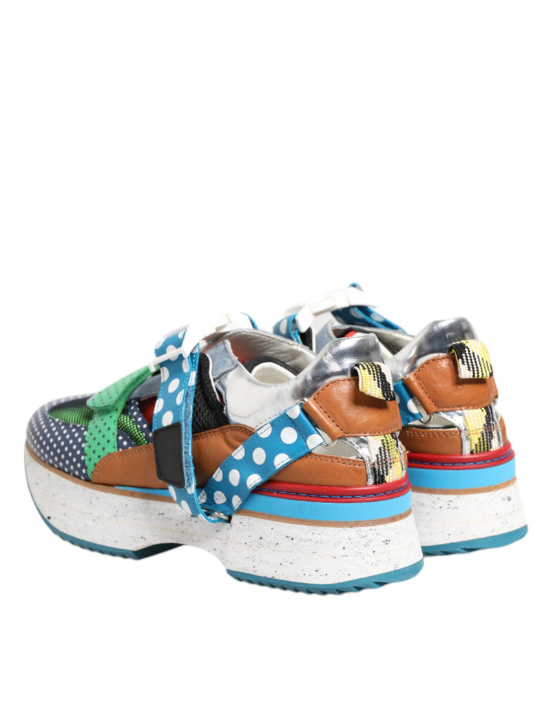 Dolce & Gabbana Multicolor Leather Low Top Sneakers