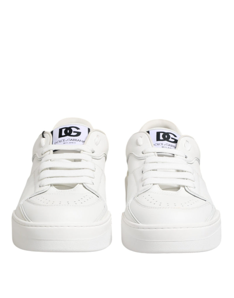 Dolce & Gabbana White Miami Leather Low Top Sneakers