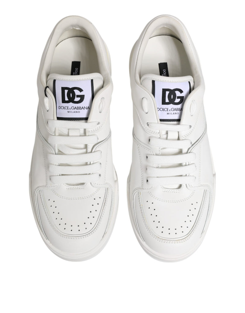 Dolce & Gabbana White Miami Leather Low Top Sneakers