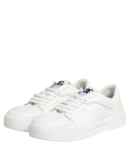 Dolce & Gabbana White Miami Leather Low Top Sneakers Shoes