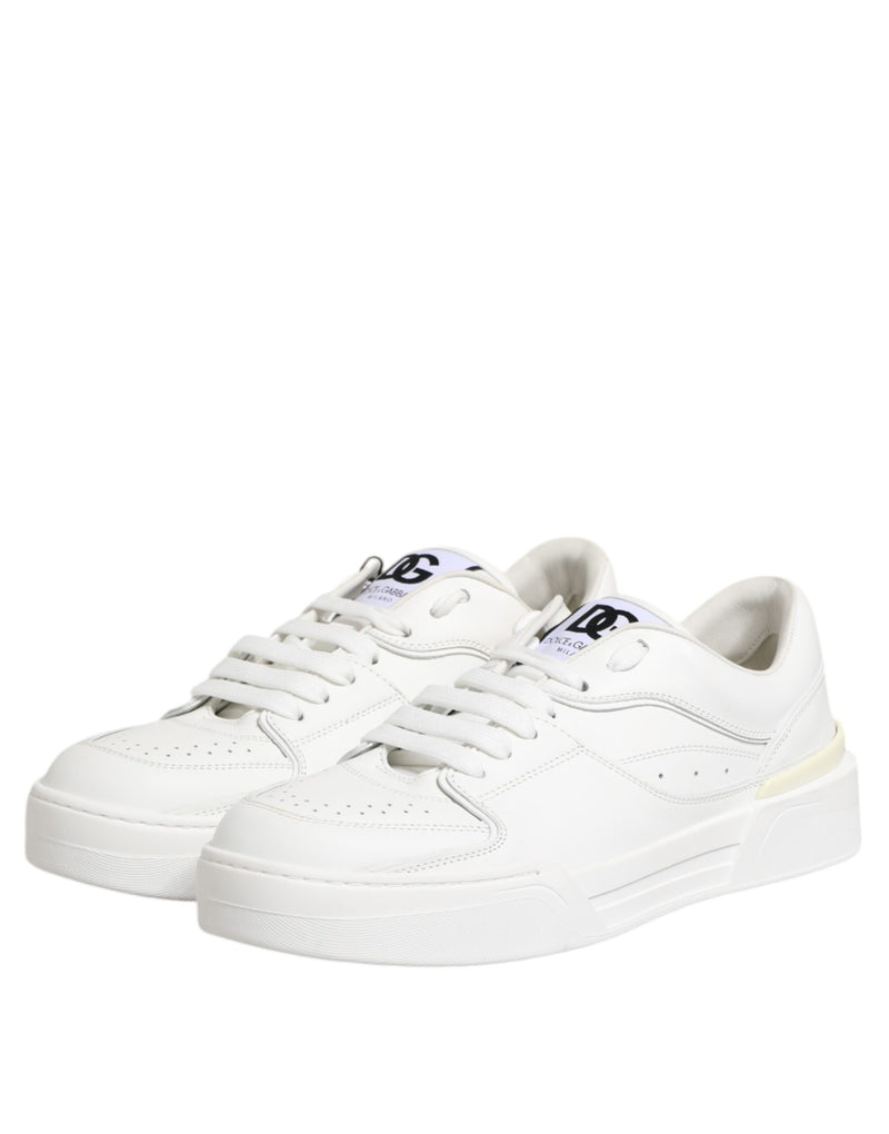 Dolce & Gabbana White Miami Leather Low Top Sneakers
