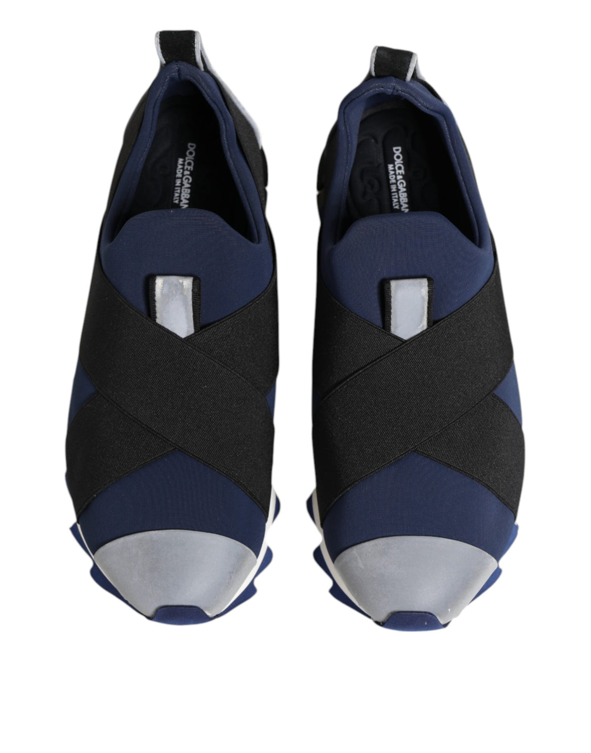 Dolce & Gabbana Sneakers Basses Slip-On Bleu Noir pour Homme
