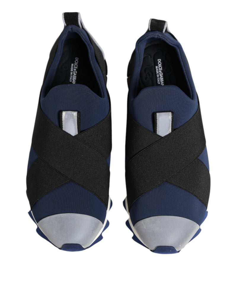Dolce & Gabbana Sneakers Basses Slip-On Bleu Noir pour Homme