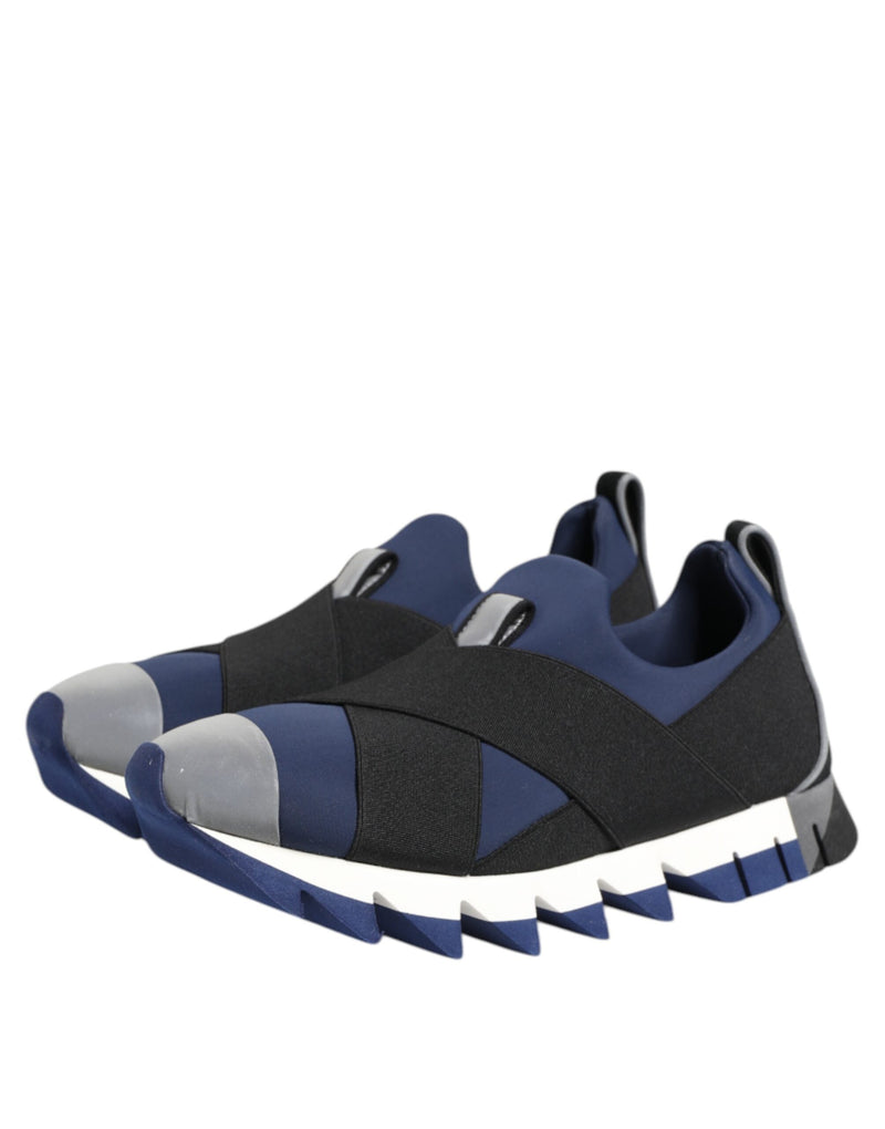 Dolce & Gabbana Sneakers Basses Slip-On Bleu Noir pour Homme