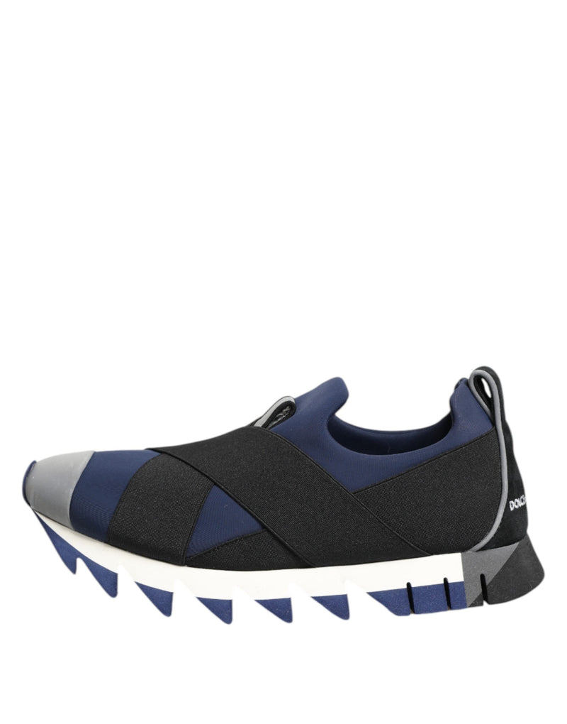 Dolce & Gabbana Sneakers Basses Slip-On Bleu Noir pour Homme