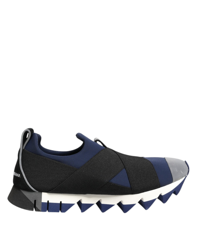 Dolce & Gabbana Sneakers Basses Slip-On Bleu Noir pour Homme