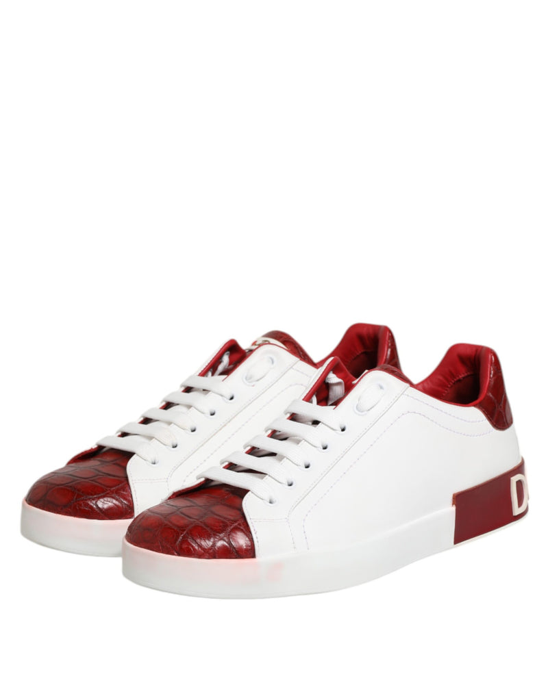 Dolce & Gabbana Sneakers en Cuir Rouge et Blanc