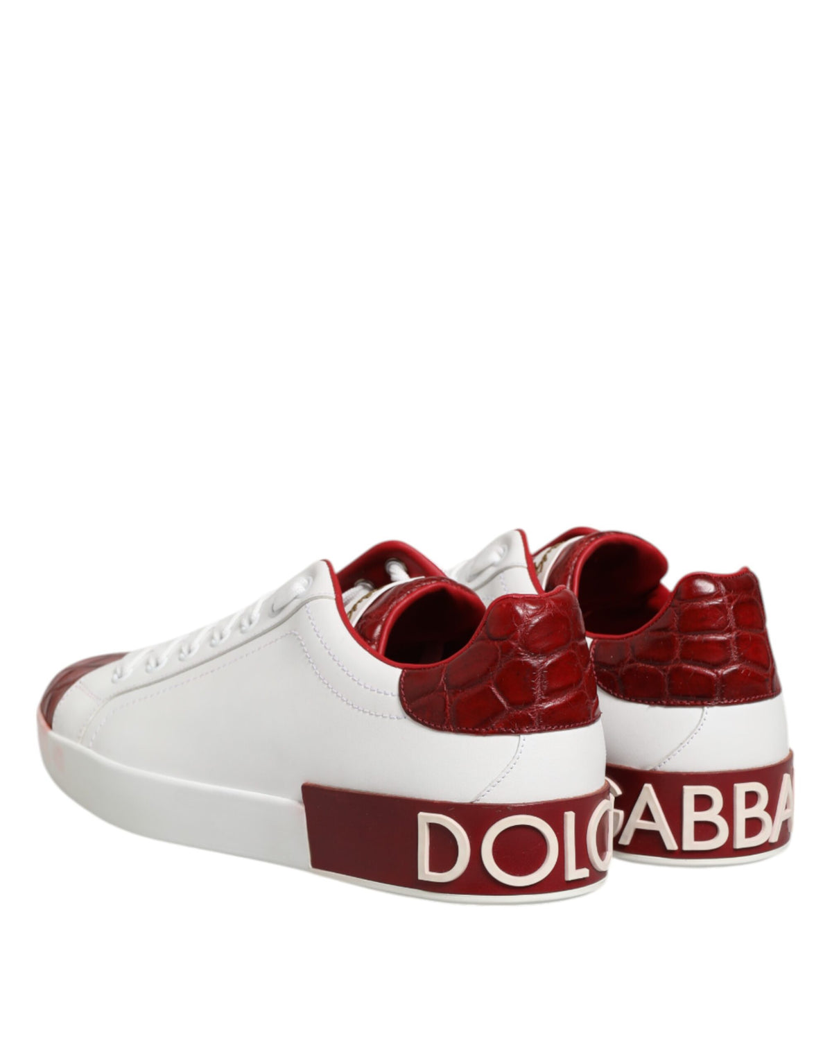 Dolce & Gabbana Sneakers en Cuir Rouge et Blanc