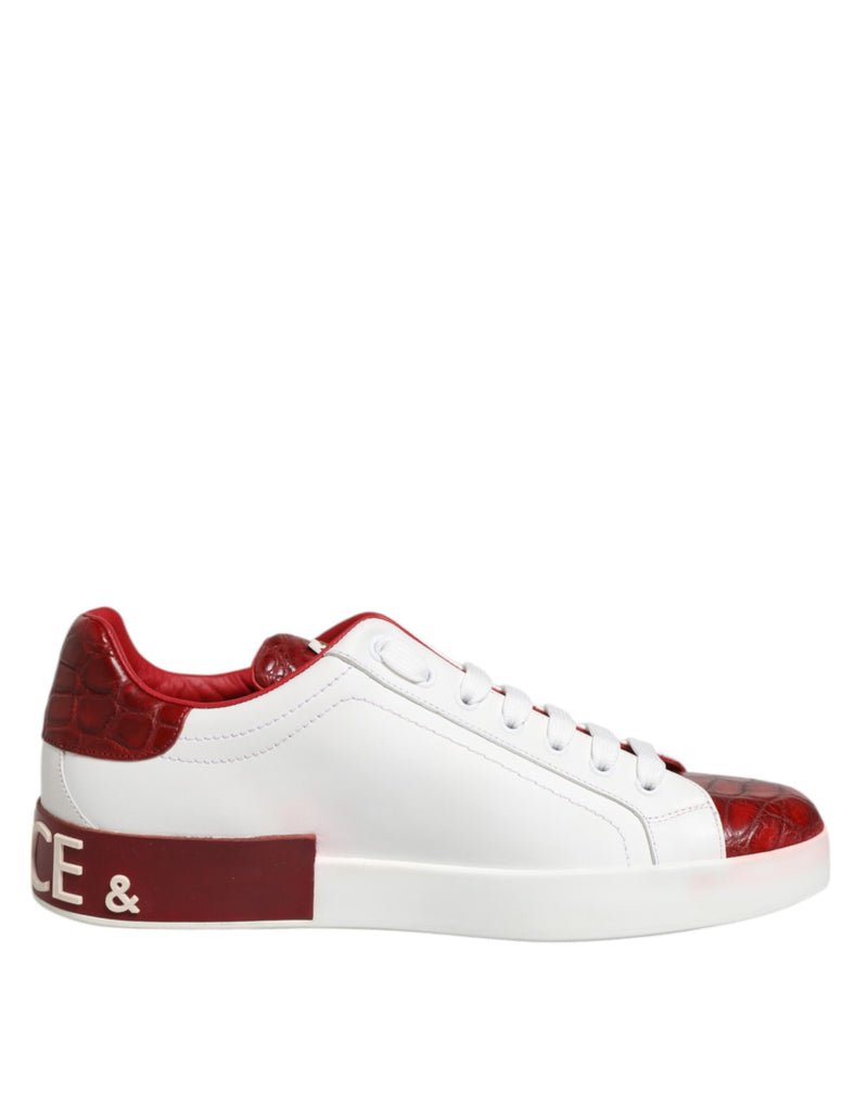 Dolce & Gabbana Sneakers en Cuir Rouge et Blanc