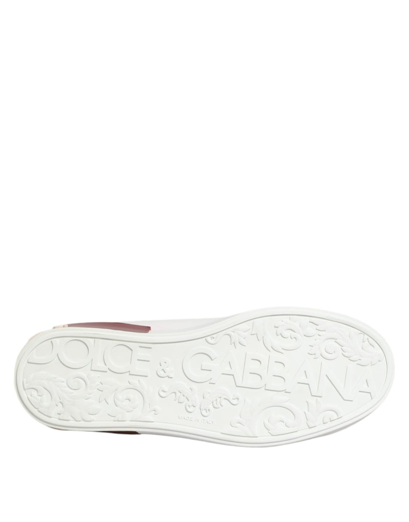 Dolce & Gabbana Sneakers en Cuir Rouge et Blanc