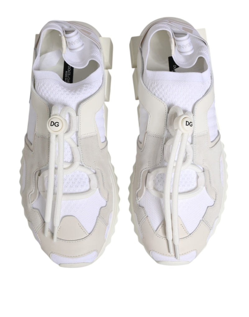 Dolce & Gabbana White Sorrento Low Top Lace Up Sneakers