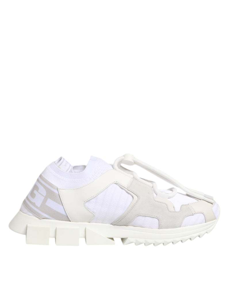 Dolce & Gabbana White Sorrento Low Top Lace Up Sneakers
