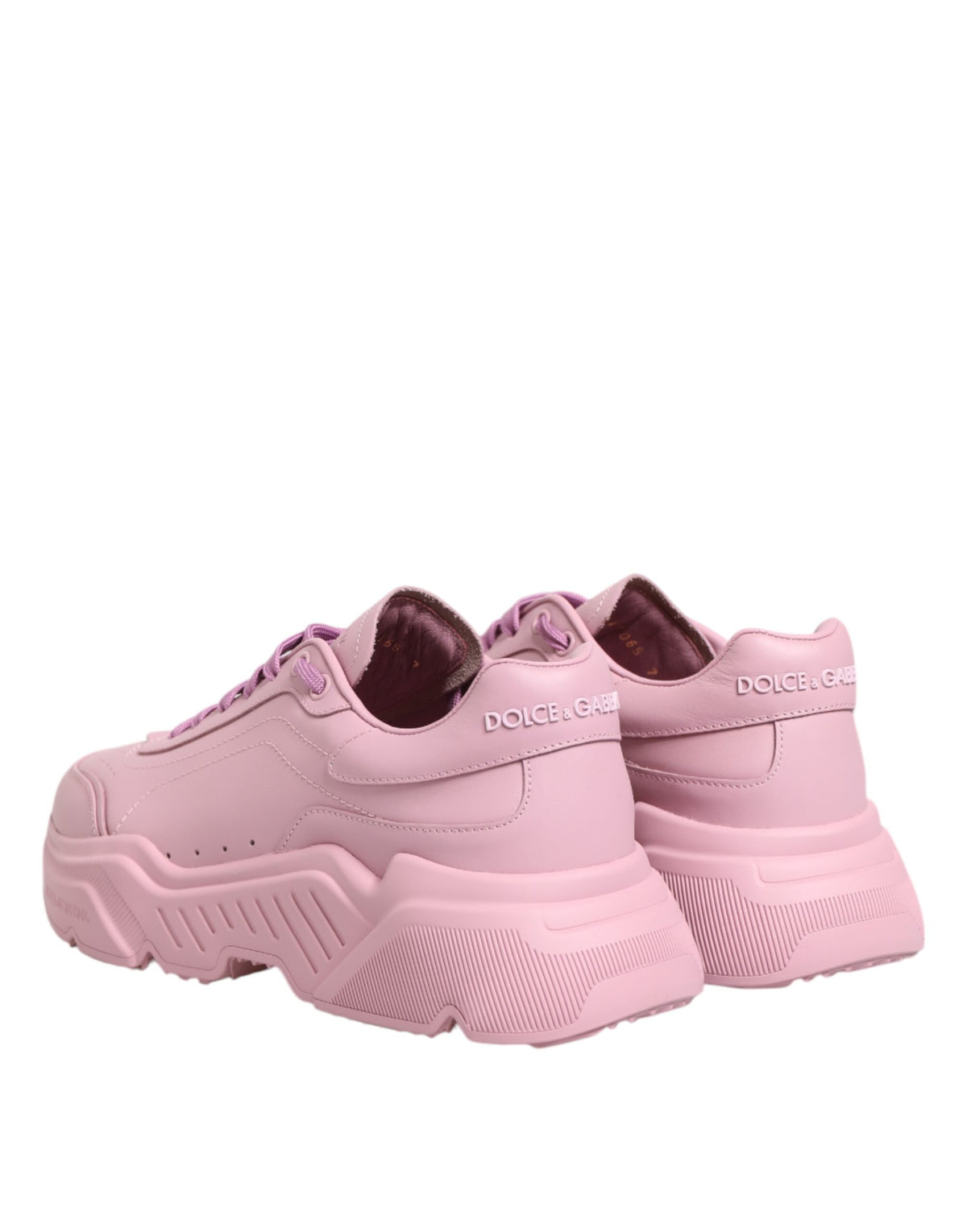 Dolce & Gabbana Pink Leather Daymaster Low Top Sneakers