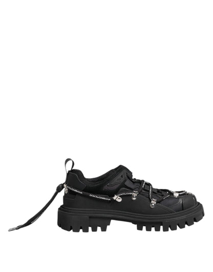 Dolce & Gabbana Black Low Top Lace Up Trekking Sneakers Shoes