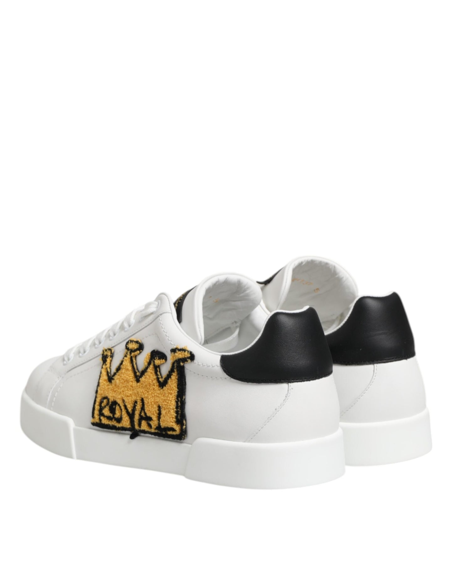 Dolce & Gabbana White Crown Patch Portofino Men Sneakers Shoes