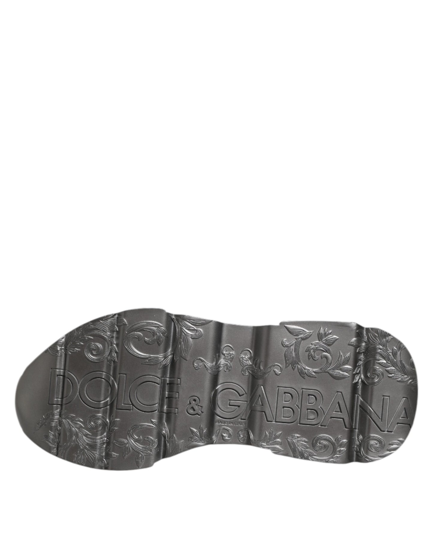 Dolce & Gabbana White Silver DAYMASTER Leather Sneakers Shoes