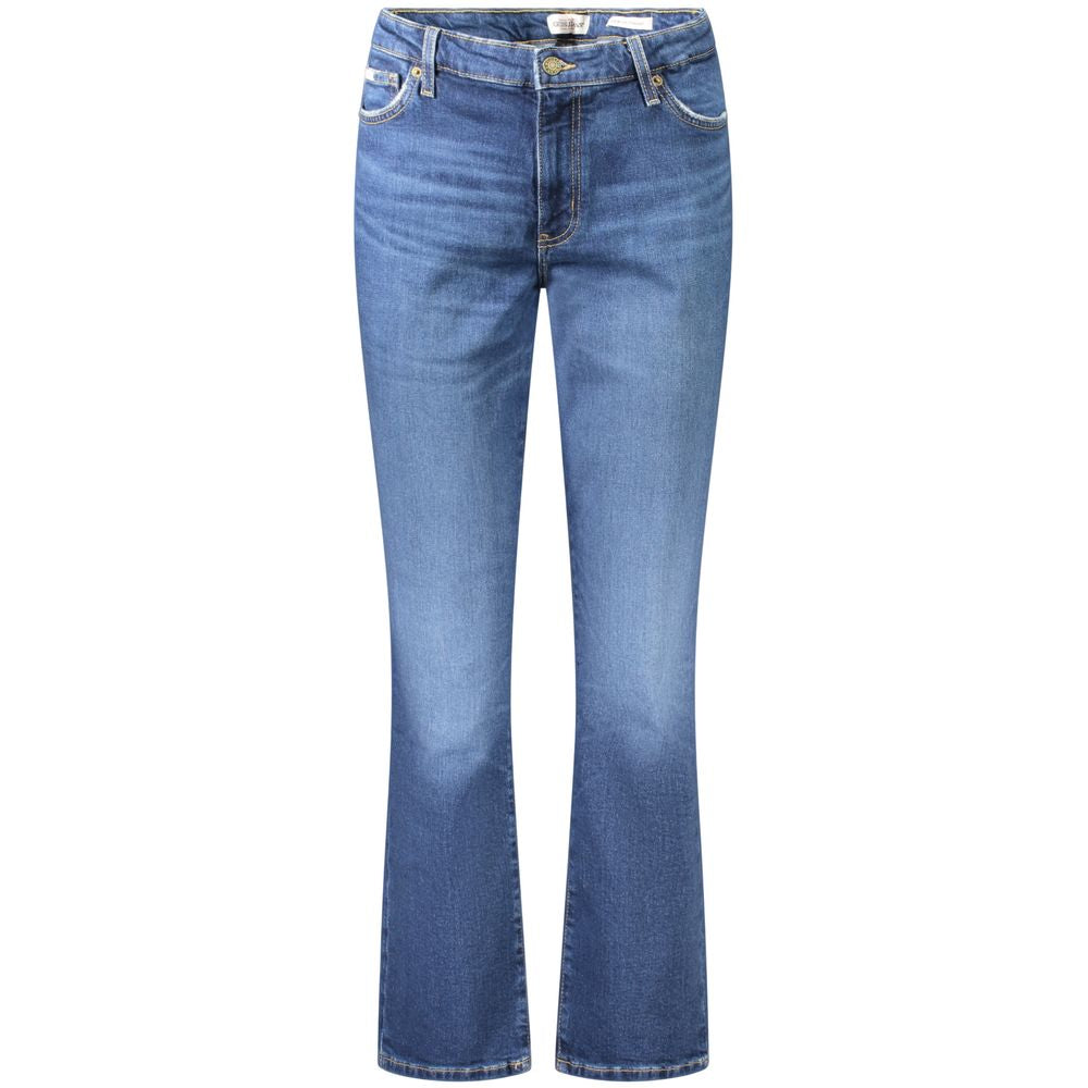 Guess Jeans Blue Cotton Women's Mid Rise Straight Jeans