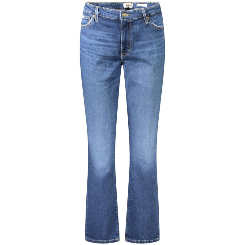 Guess Jeans Blue Cotton Women's Mid Rise Straight Jeans