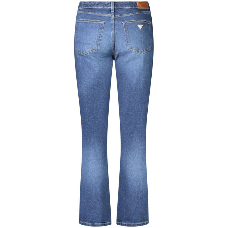 Guess Jeans Blue Cotton Women's Mid Rise Straight Jeans