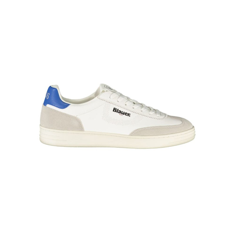 Blauer White Leather Men Sneaker - Sporty Style and Comfort