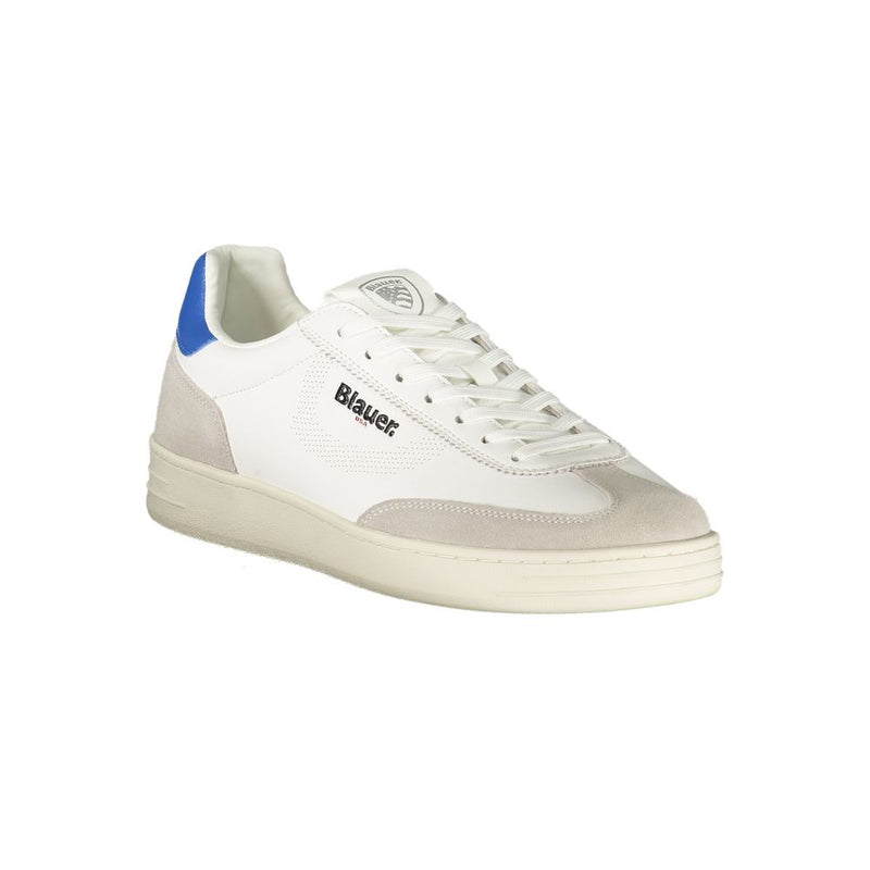 Blauer White Leather Men Sneaker - Sporty Style and Comfort