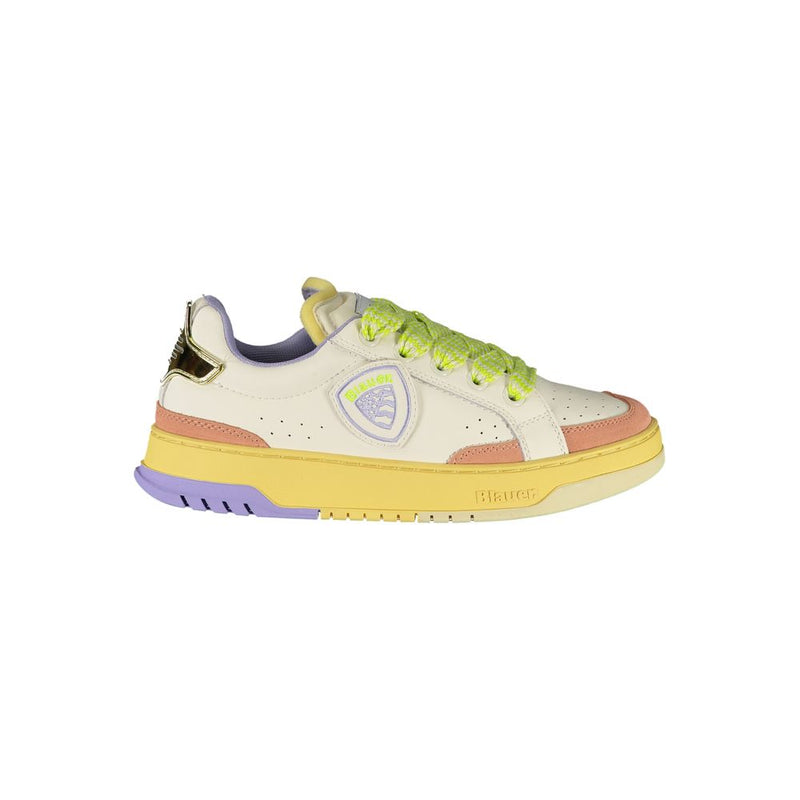 Blauer White Leather Women Sneaker - Stylish and Comfortable