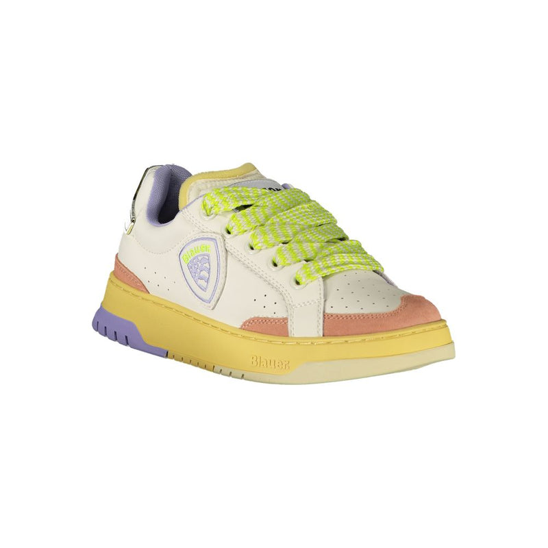 Blauer White Leather Women Sneaker - Stylish and Comfortable