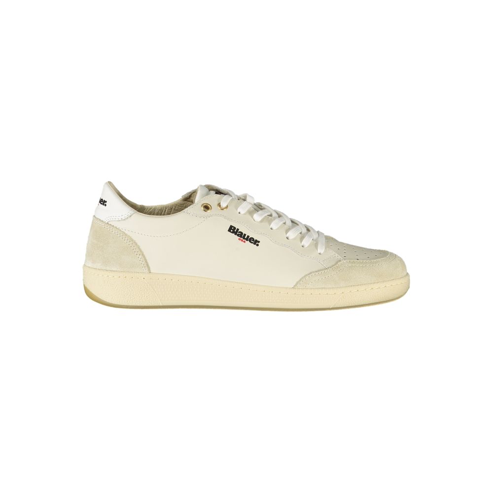 Blauer White Leather Men Sneaker - All-Day Comfort & Style