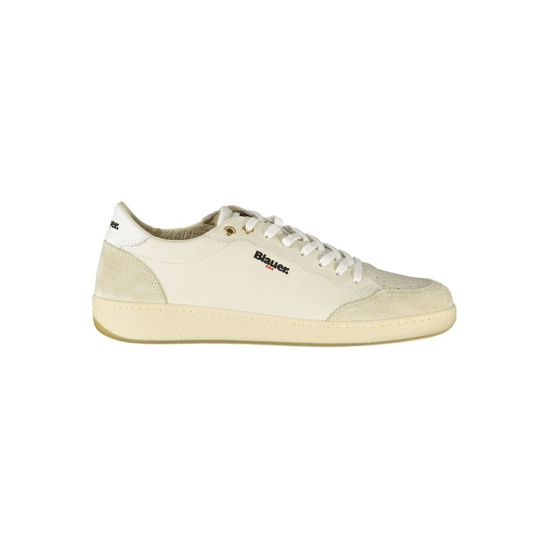 Blauer White Leather Men Sneaker - All-Day Comfort & Style