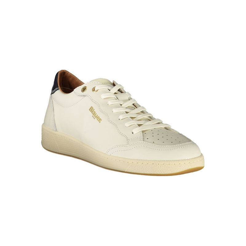 Blauer White Leather Men Sneaker - Élégant et Confortable