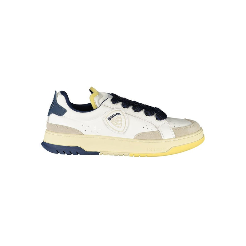 Blauer White Leather Men Sneaker - Comfort and Style Combined