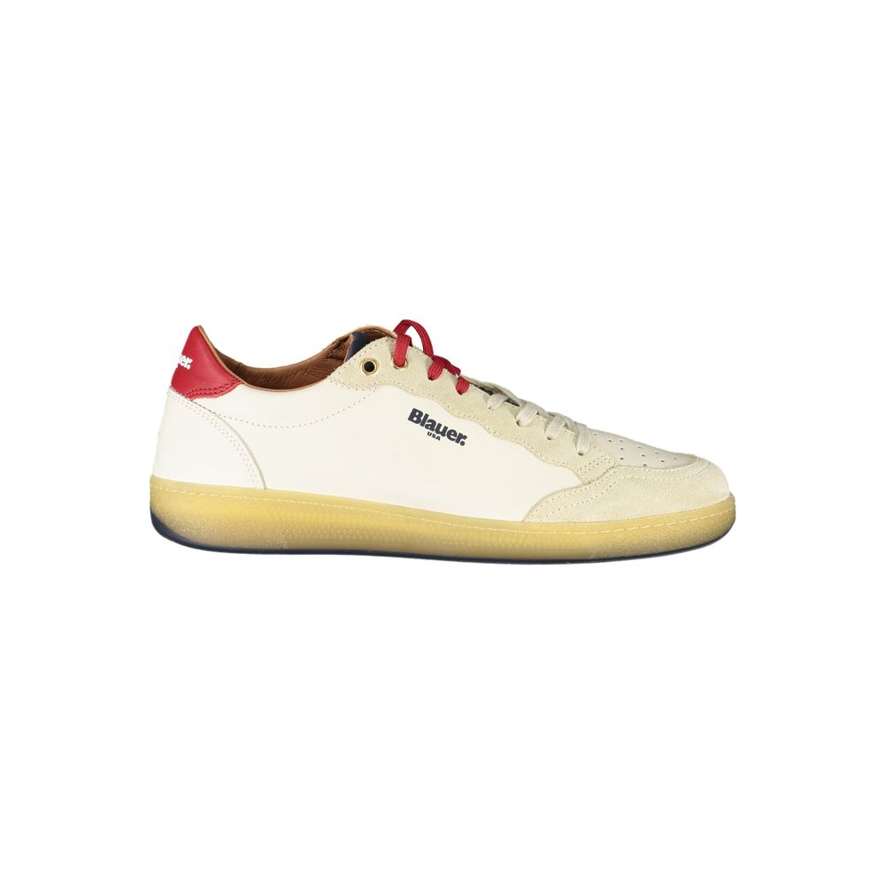 Blauer White Leather Men Sneaker - Stylish Athletic Footwear