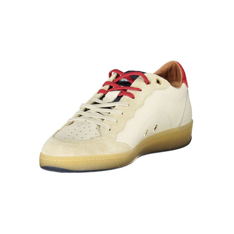 Blauer White Leather Men Sneaker - Stylish Athletic Footwear