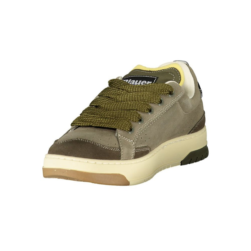 Blauer Green Leather Men Sneaker - Élégant et Confortable