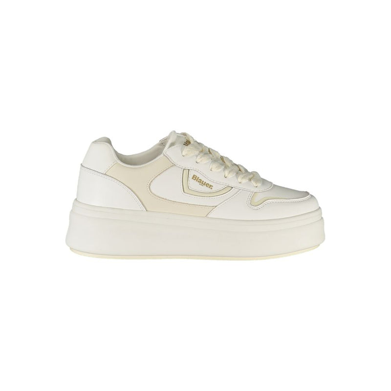 Blauer White Leather Women Sneaker - Stylish Comfort