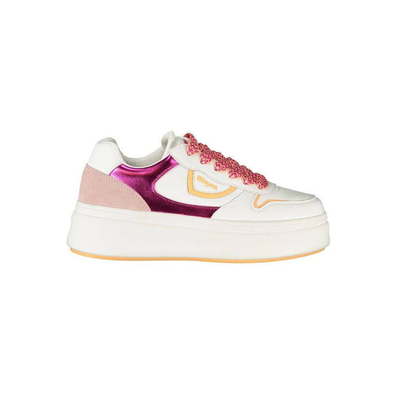 Blauer White Leather Women Sneaker - Stylish and Comfortable