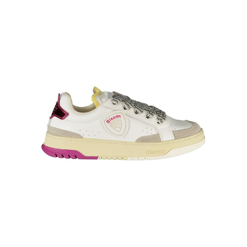 Blauer White Leather Women Sneaker - Stylish & Comfortable