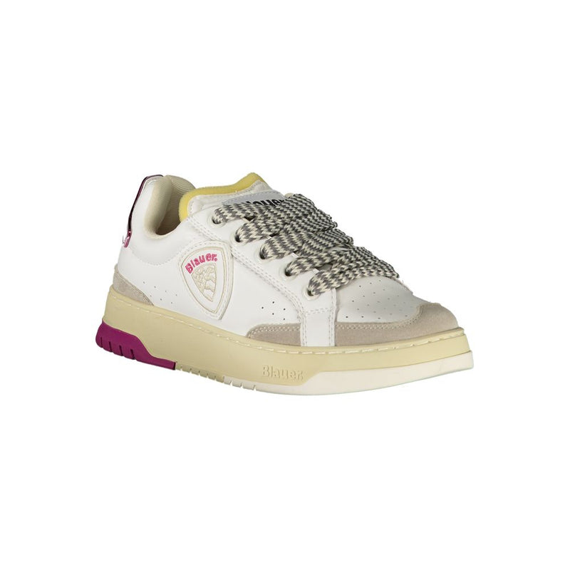Blauer White Leather Women Sneaker - Stylish & Comfortable