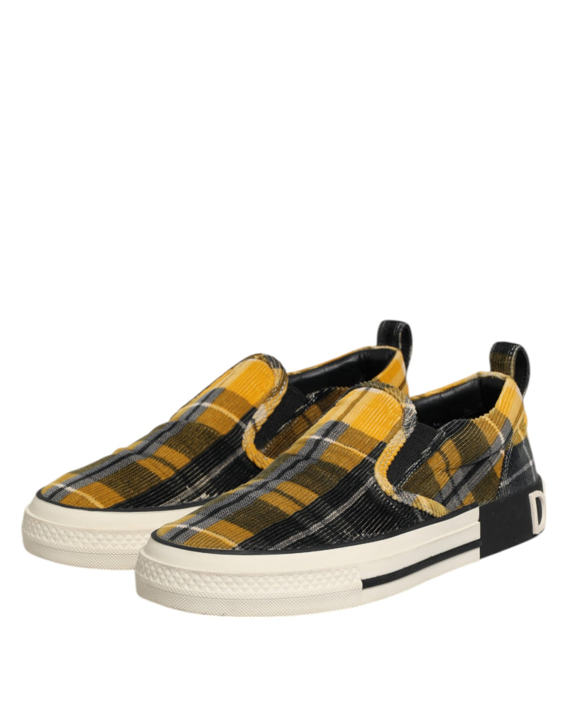 Dolce & Gabbana Multicolor Portofino Tartan Check Sneakers