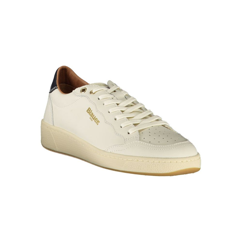 Blauer White Leather Women Sneaker - Stylish Comfort
