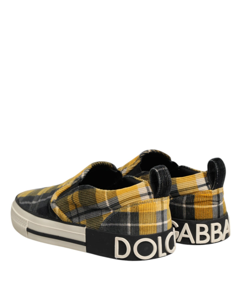 Dolce & Gabbana Multicolor Portofino Tartan Check Sneakers