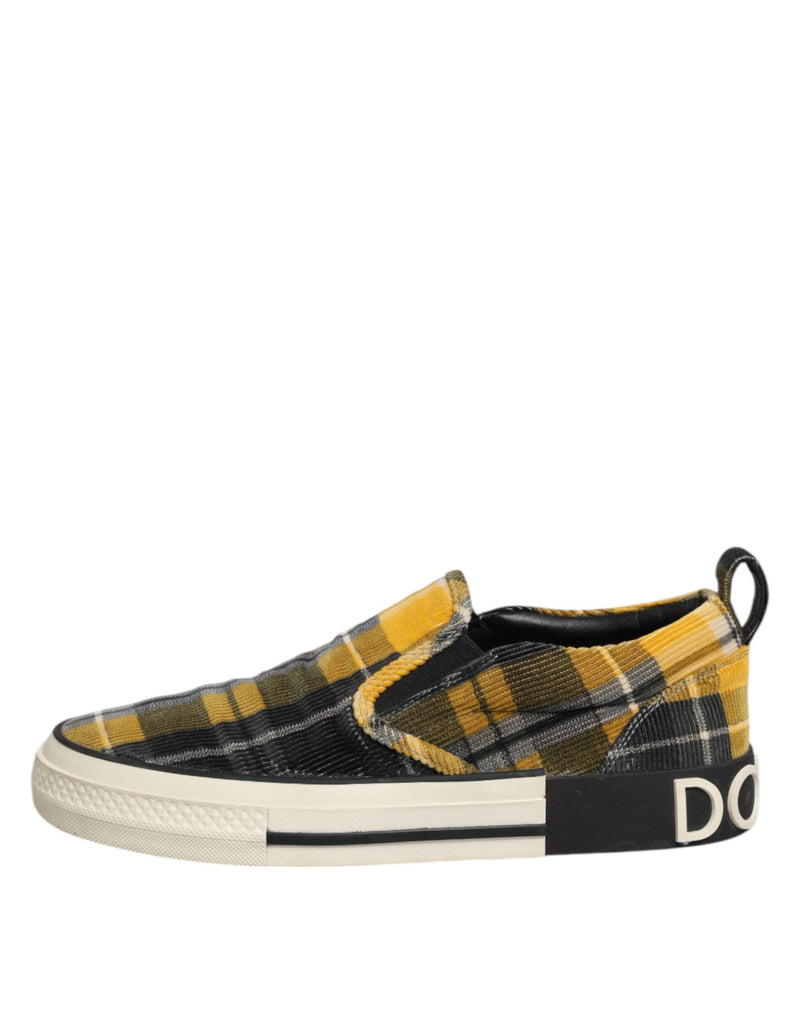 Dolce & Gabbana Multicolor Portofino Tartan Check Sneakers