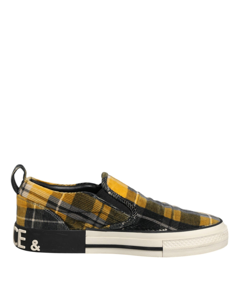 Dolce & Gabbana Multicolor Portofino Tartan Check Sneakers