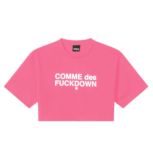 T-shirt femme en coton fuchsia Comme Des Fuckdown