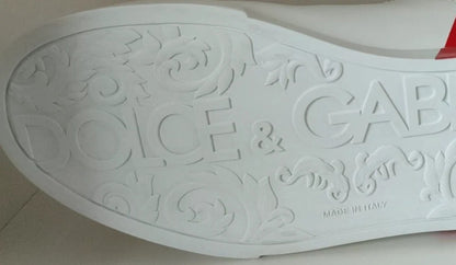 Dolce & Gabbana Witte Rode Portofino Lage Sneakers