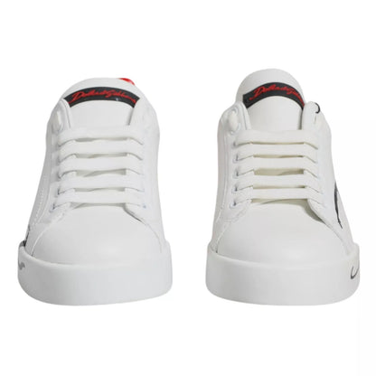 Dolce & Gabbana Witte Rode Portofino Lage Sneakers