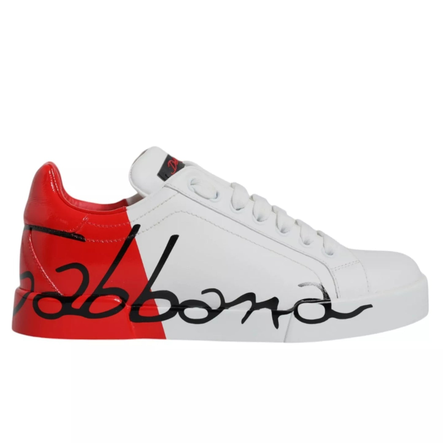 Dolce & Gabbana Witte Rode Portofino Lage Sneakers